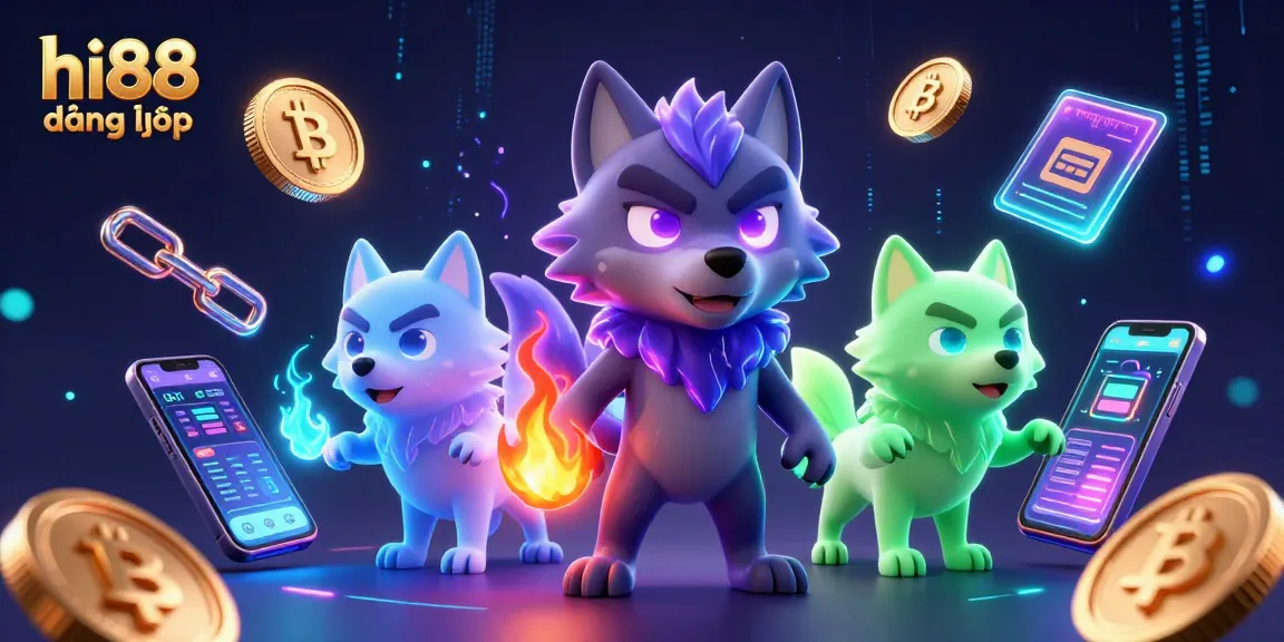 Experience hi88 đăng nhập with a vibrant 3D casino scene featuring ghostly wolves and cryptocurrency elements.