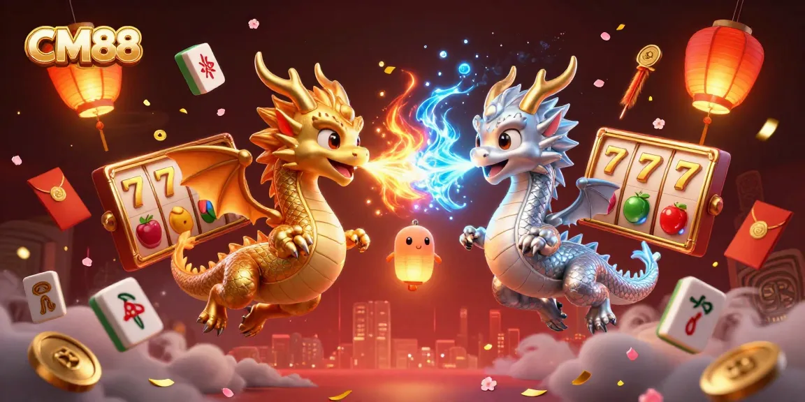 Experience slots action with the CM88 brand featuring dynamic dragons and vibrant gaming elements.