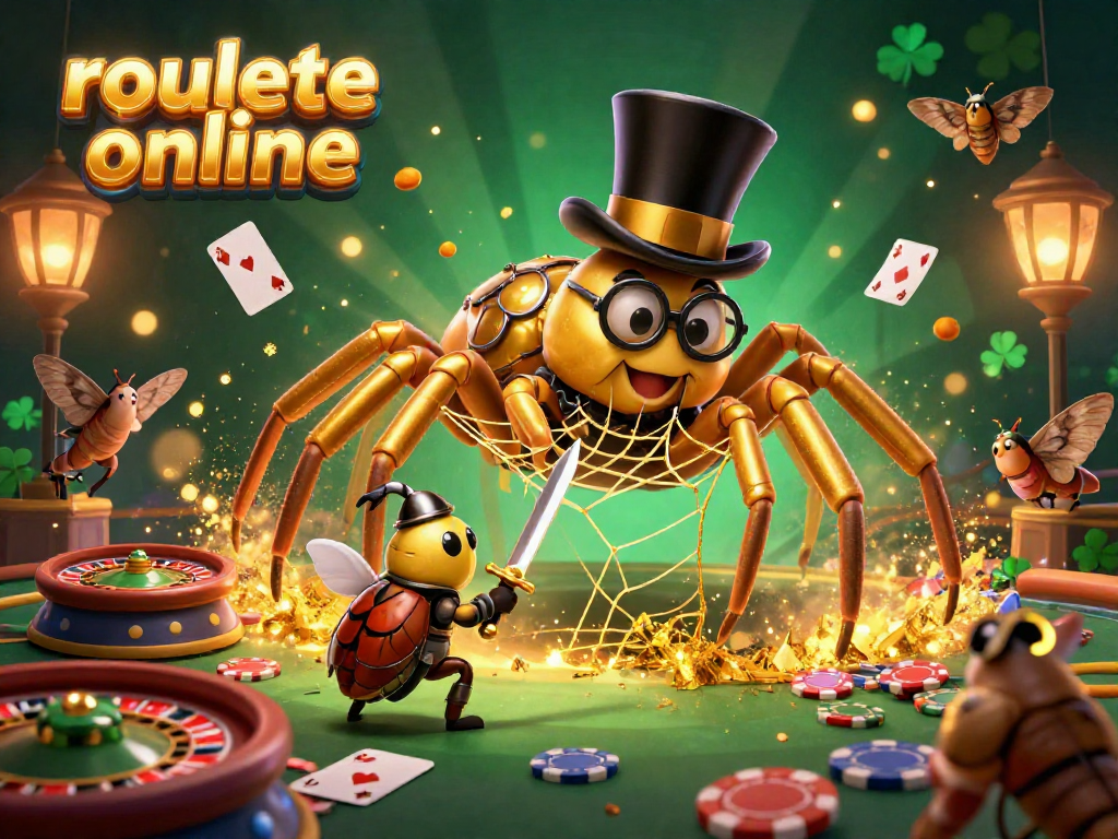 Experience the thrill of roulette online with a vibrant 3D illustration of colorful characters and casino elements.
