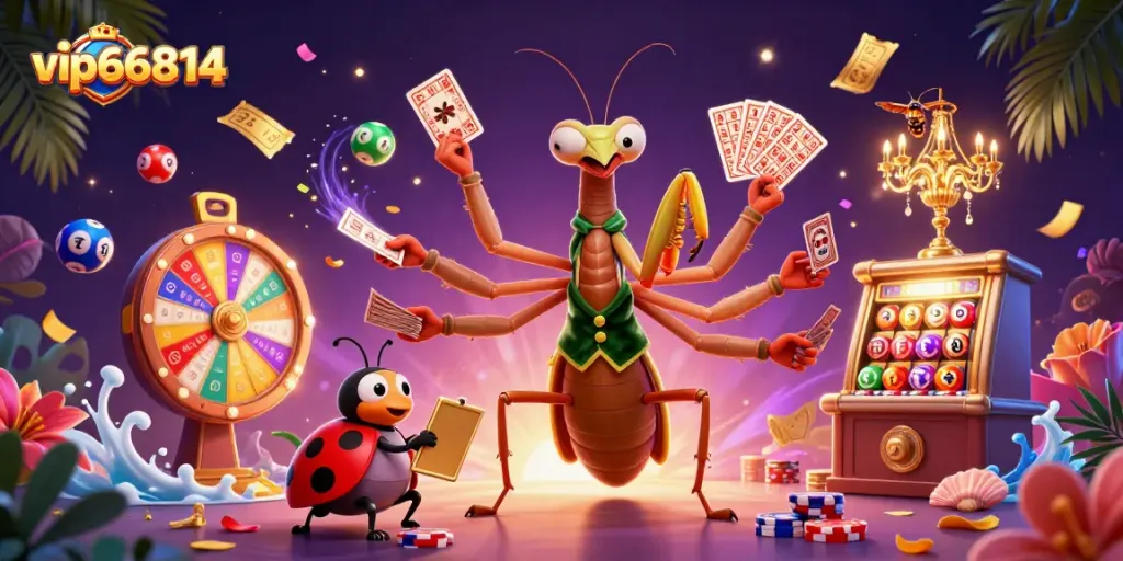 Play games at vip66814 with vibrant 3D casino elements and lively characters for an engaging experience.