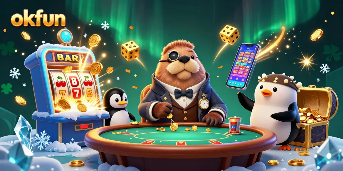 Experience thrilling moments at okfun with animated characters and lively casino elements.