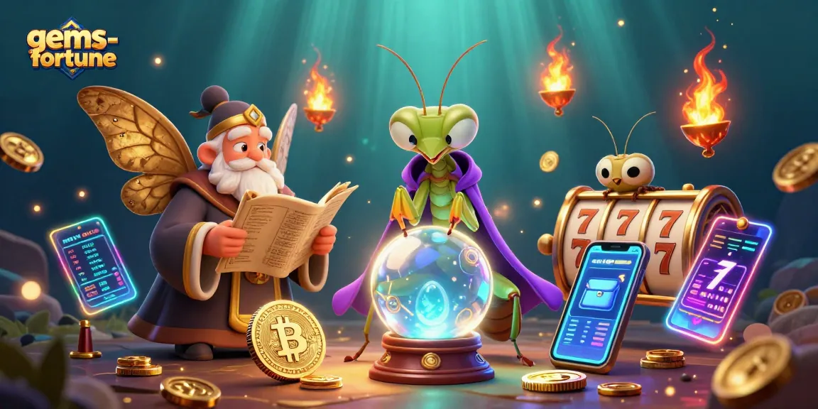 Spin and win with gems-fortune on vibrant slot games featuring mystical characters and glowing coins.