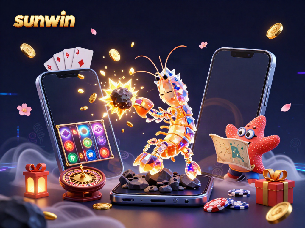 Experience thrilling gameplay with sunwin featuring a galactic samurai mantis shrimp and golden slot coins.