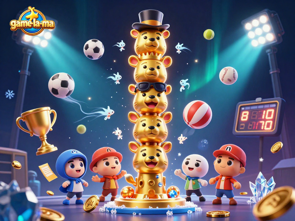Experience thrilling gameplay with game-la-ma through dynamic sports elements amidst a vibrant casino scene