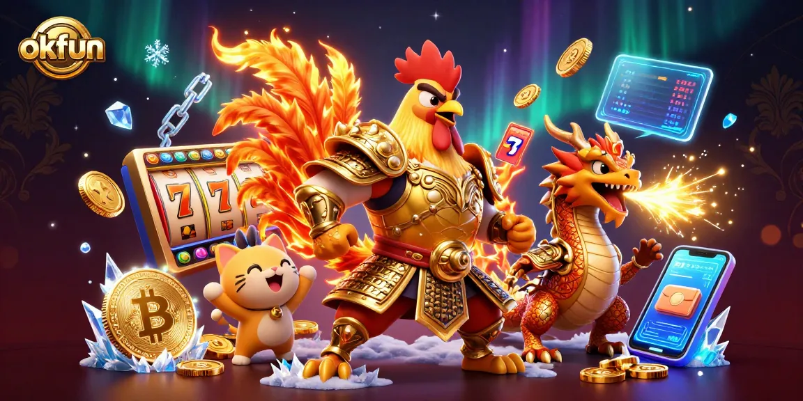 Witness the excitement of okfun casino with dynamic slot games and vibrant characters in action.