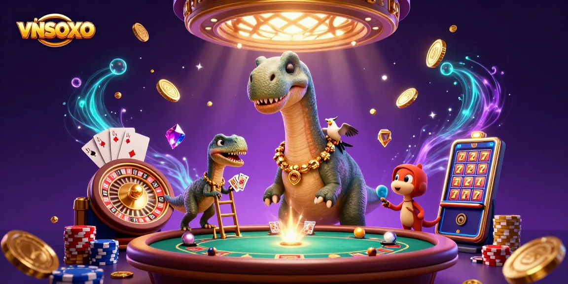 Win big with VNSOXO's vibrant casino scene featuring dynamic characters and exciting gameplay elements.