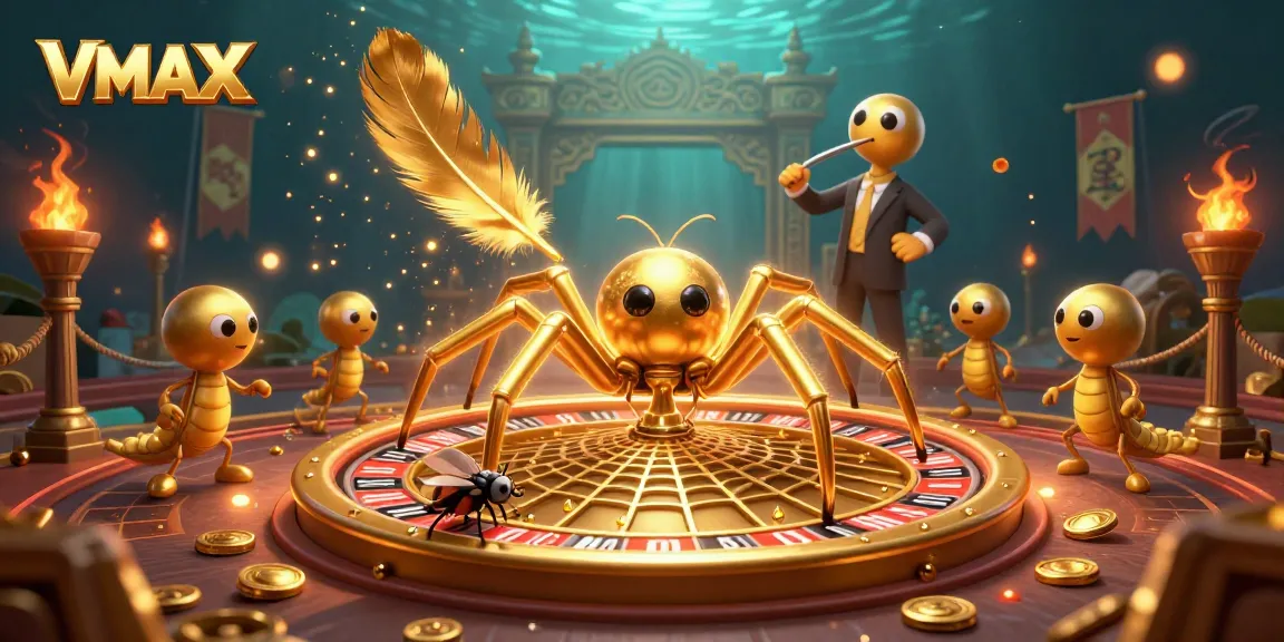 Experience thrilling betting at VMAX with colorful casino elements and characters.