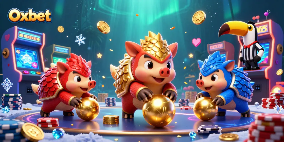 Oxbet pangolins compete in a vibrant casino scene filled with dynamic gaming elements.