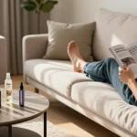thc vapes uk collection displayed in a bright living room with organic wellness products, promoting relaxation and natural health.