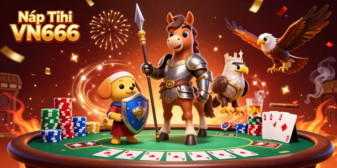 Engage in gameplay with Nạp Tiền VN666 featuring a knight and squire in a vibrant casino scene
