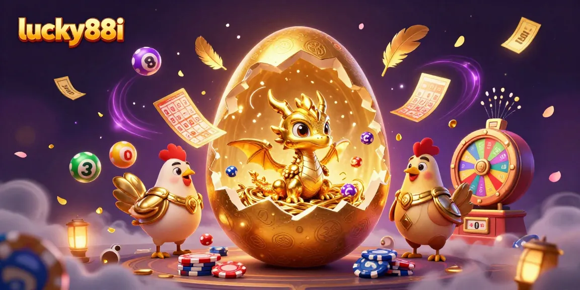Experience the excitement of lucky88i with a golden dragon and poker chips in a dynamic casino scene.