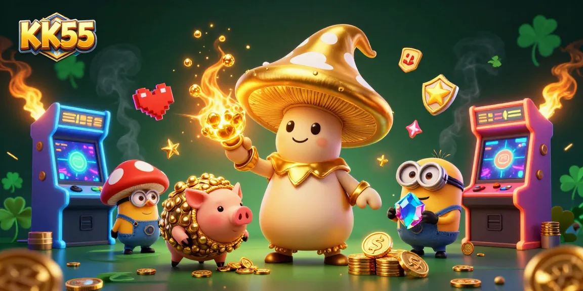 Experience the magical treasures of KK55 with vibrant arcade games and enchanted characters.