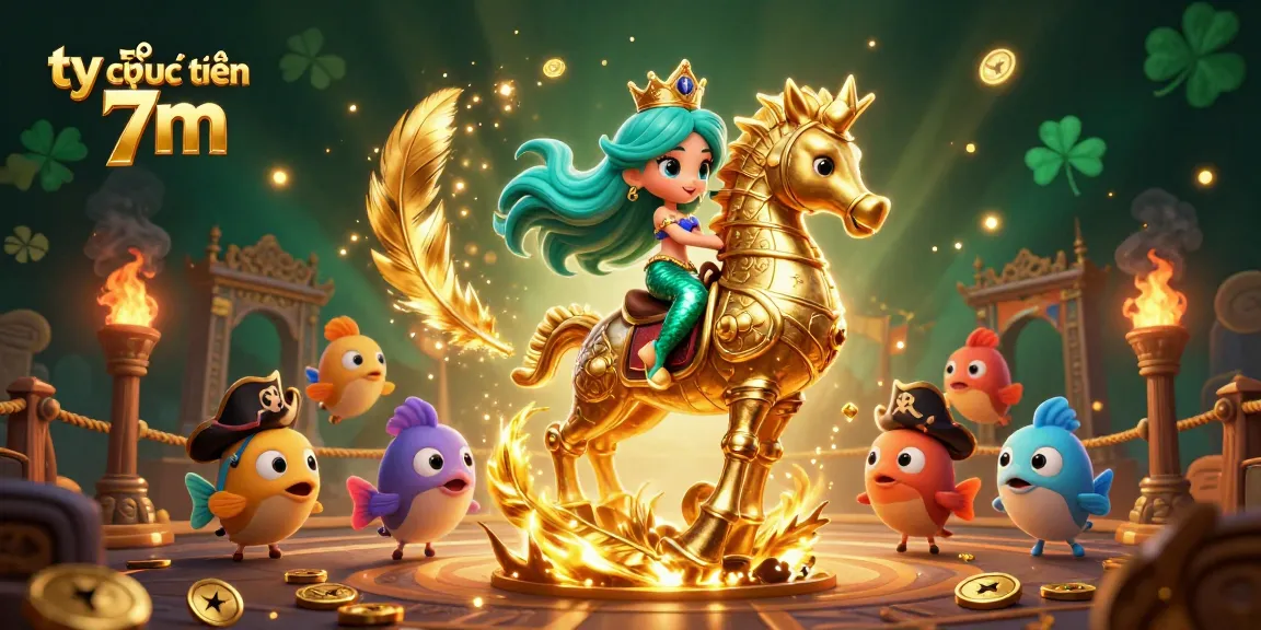 Experience the thrill of tỷ số trực tuyến 7m with dynamic visuals of a mermaid princess and her seahorse friend.