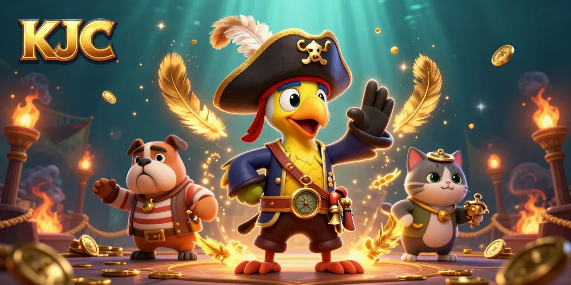 Experience thrilling adventures with KJC seamlessly blending carnival vibes and pirate characters in a dynamic gaming scene.