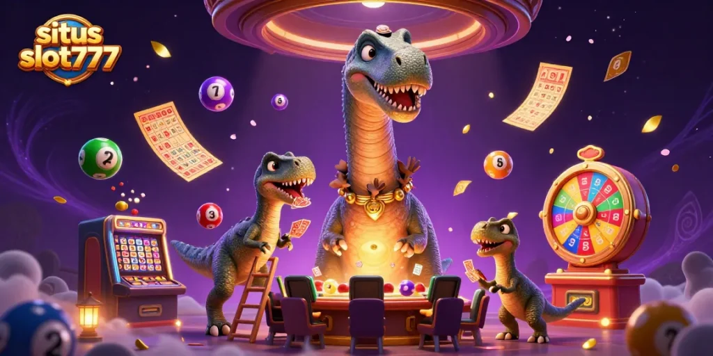 Experience thrilling moments with situs slot777 as vibrant slot machines come alive in a 3D party atmosphere.