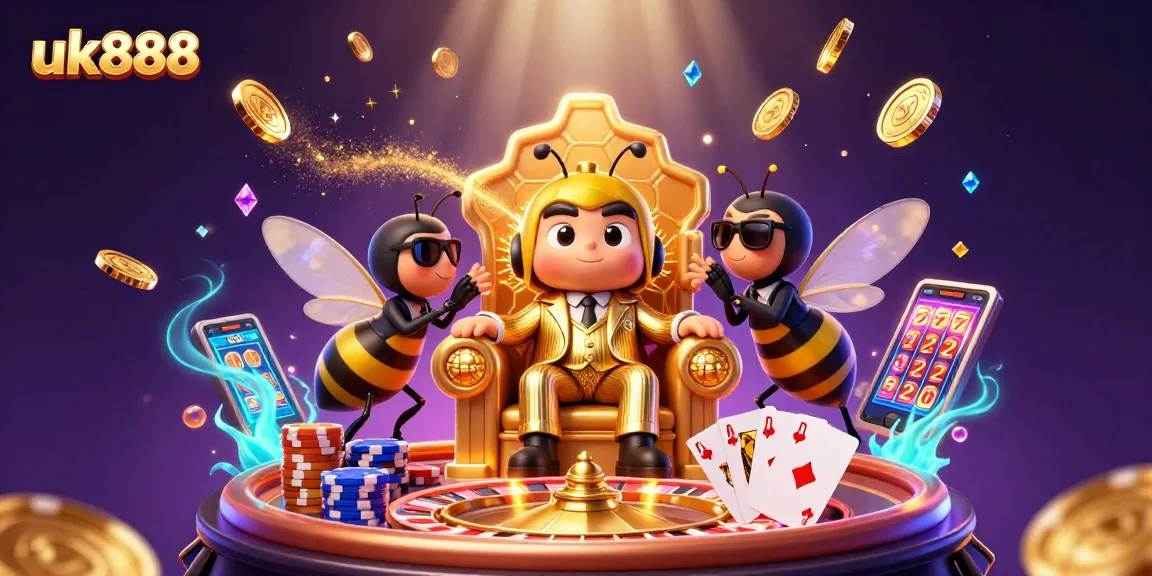 Play games and win big with uk888 in a vibrant 3D casino scene filled with excitement.