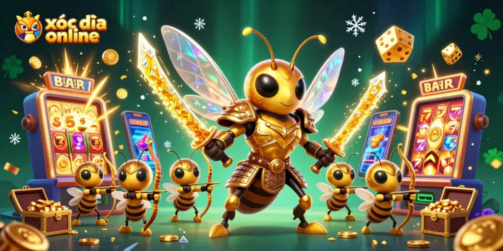 Win big with xóc đĩa online in this vibrant 3D illustration of exciting casino action.