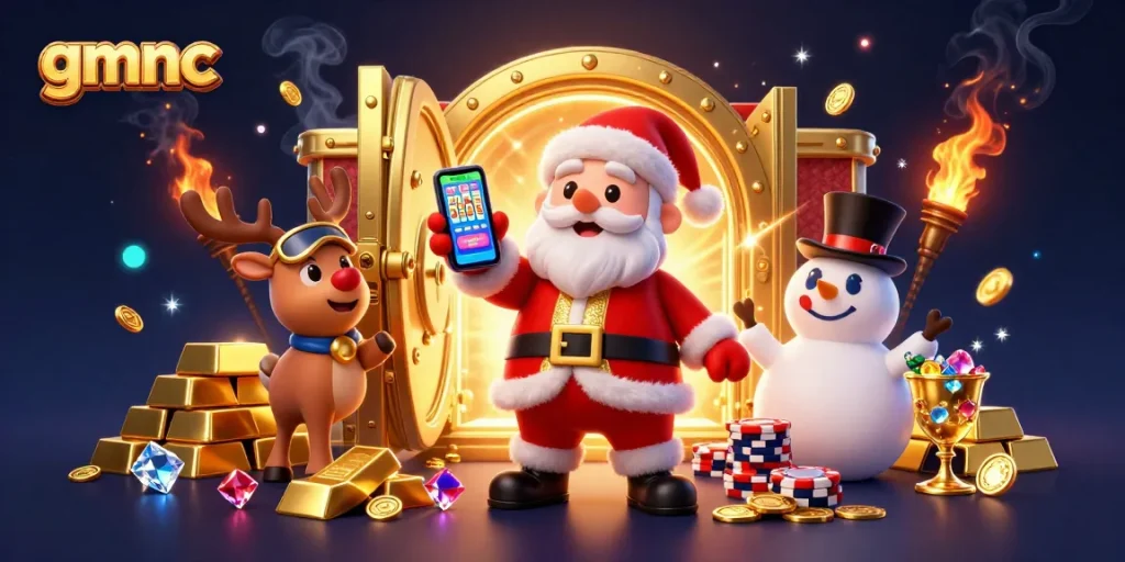 Experience gmnc Fortune with Santa and friends amid dazzling casino treasures!