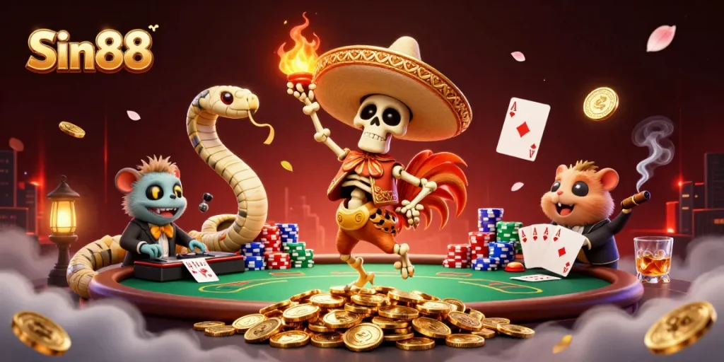 Experience thrilling victories with Sin88 featuring vibrant casino characters and rich games.