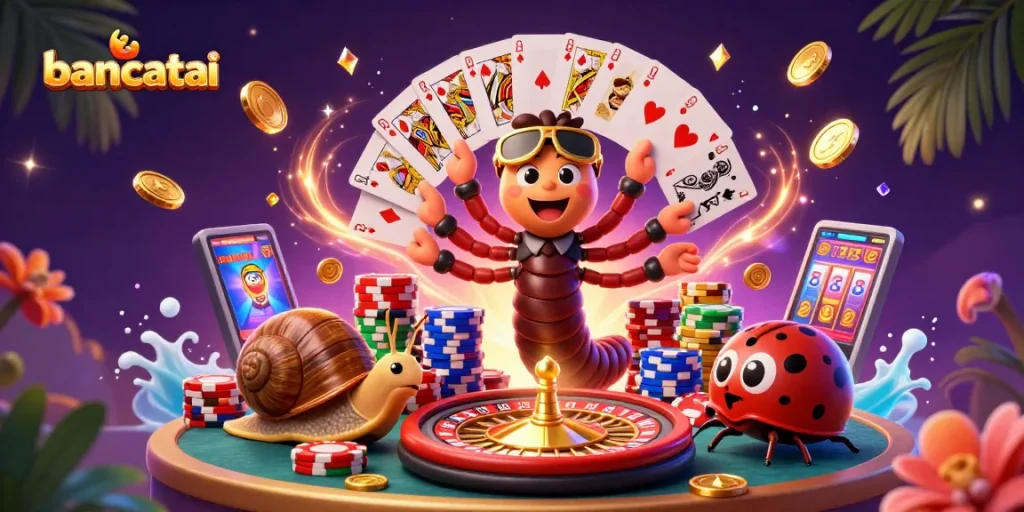 Join the action at bancatai with vibrant casino characters, golden coins, and thrilling gameplay!