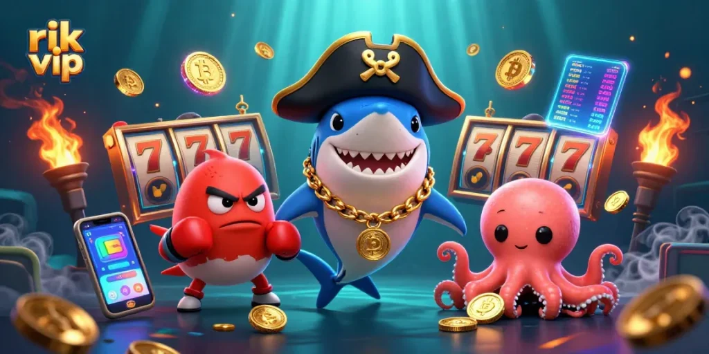 Engage with rik vip by spinning slot reels alongside exciting cartoon characters in this vibrant underwater casino.