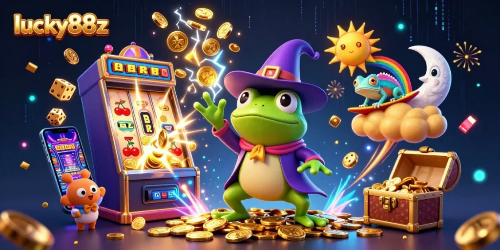 Spin and win at lucky88z with a vibrant 3D casino scene sparking excitement and rewards.