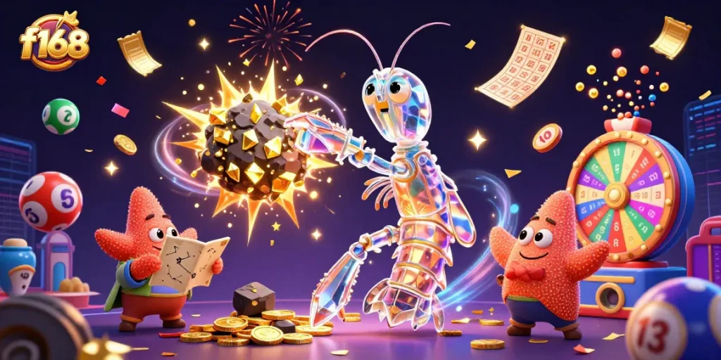 Experience the thrill of winning at f168 with colorful lottery elements and an exciting atmosphere.