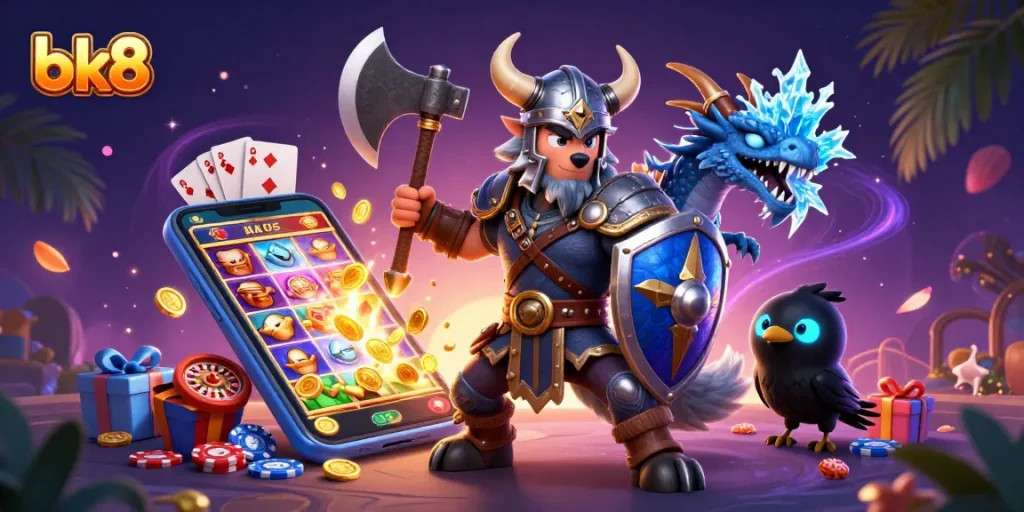 Win big at bk8 with vibrant 3D casino characters and colorful gaming elements.