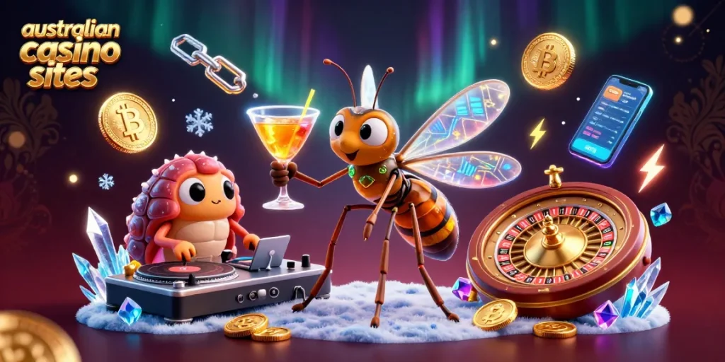 Engage with Australian casino sites featuring unique characters and vibrant crypto elements