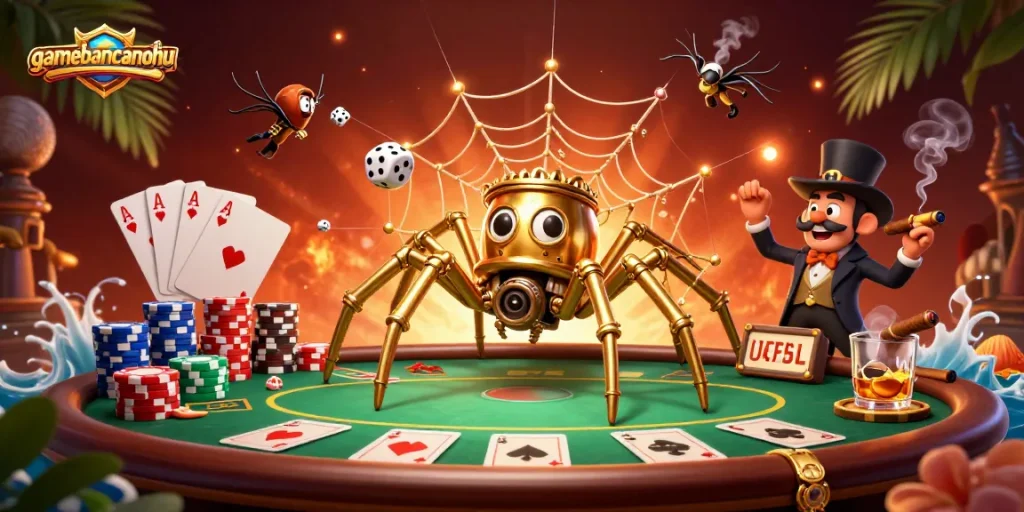 Experience the thrill of gamebancanohu with a vibrant steampunk casino illustration.