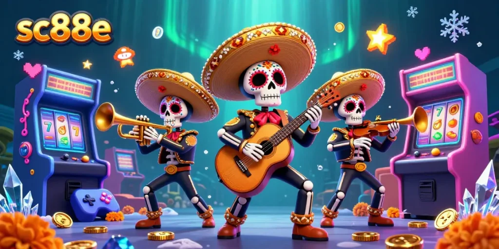 Experience the exciting energy of sc88e with vibrant mariachi skeletons in a casino-themed game