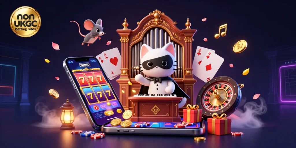 Experience non UKGC betting sites with this vibrant 3D visualization of a casino adventure.